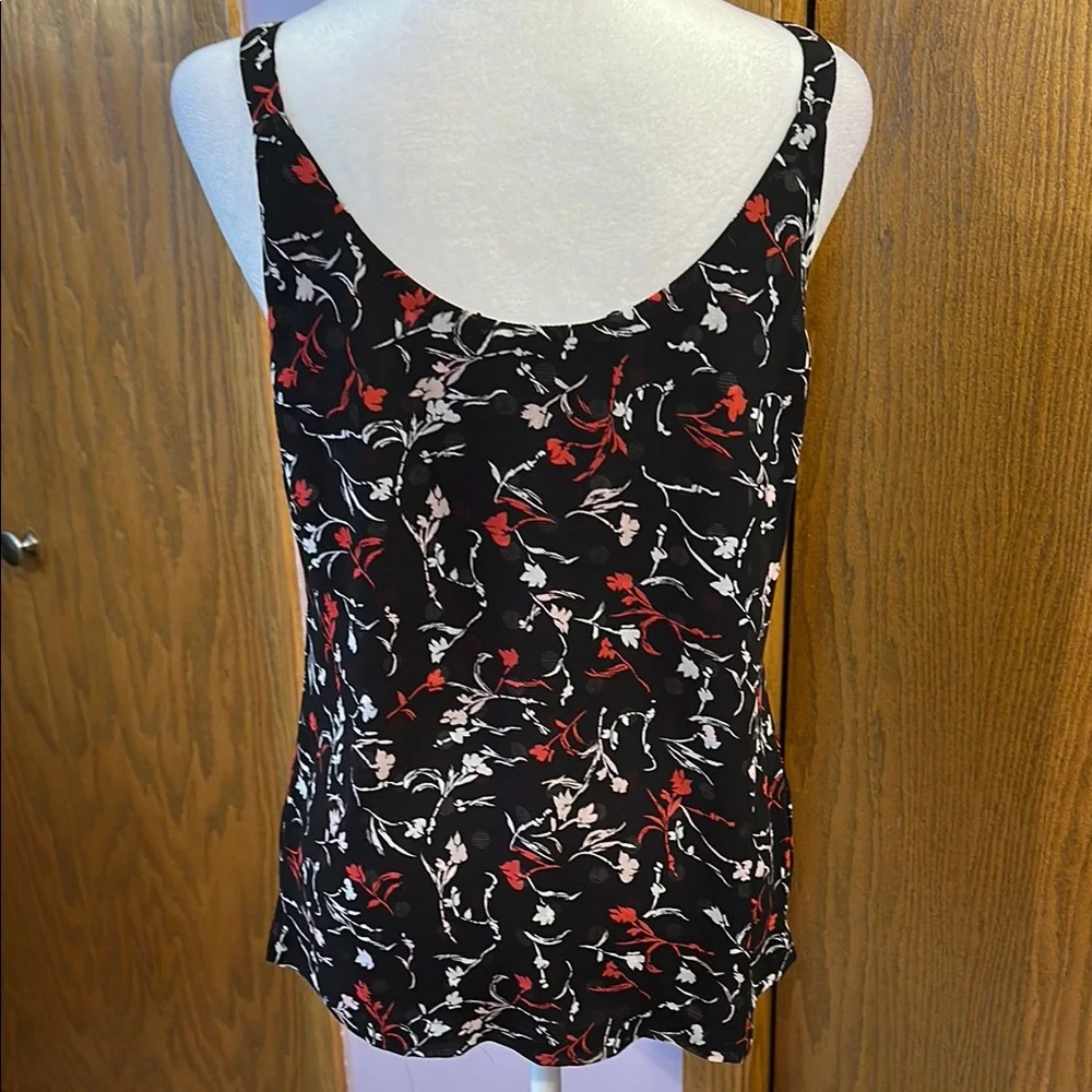 White House Black Market Floral Black and Red reversible Women's Top extra small - Picture 6 of 11
